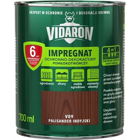 VIDARON REVÊTEMENT IMPRÉGNANT PROTECTEUR ET DÉCORATIF BOIS DE PALISSANDRE INDIEN V09 0,7 L