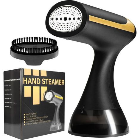 Défroisseur vapeur portable 1500 W avec réservoir d'eau amovible de 300 ml, noir. (1/5)