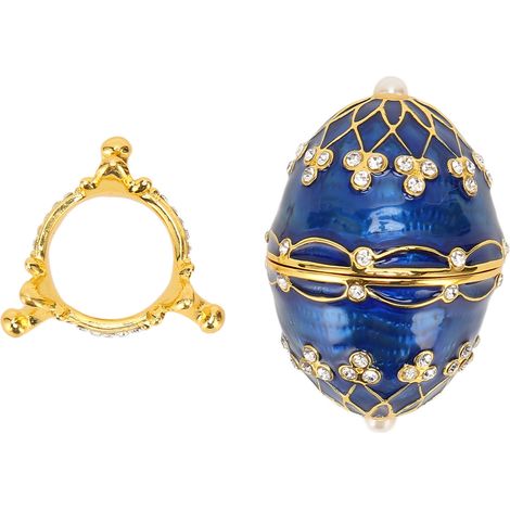 Schmuckkästchen in Eierform, emailliert, aus Zinklegierung, exquisite Schmuckschatulle für Ringe, Halsketten und Ohrringe (1/5)