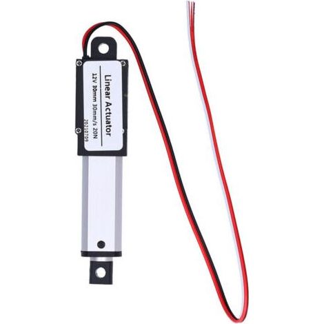 Vérin électrique linéaire 30mm 12V DC, protection court-circuit, étanche, silencieux, 20N, 30mm/s, mini actionneur. (1/5)