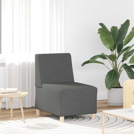 Modulares Sofa ohne Armlehnen Dunkelgrau 55 cm Stoff