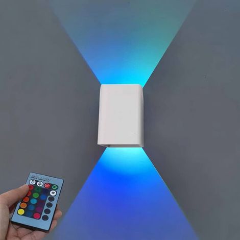 Applique murale LED 5 W pour l'intérieur - Lumière d'ambiance avec variateur RVB - Lumière moderne vers le bas - Éclairage mural en aluminium pour salon, chambre à coucher, escalier. (1/5)