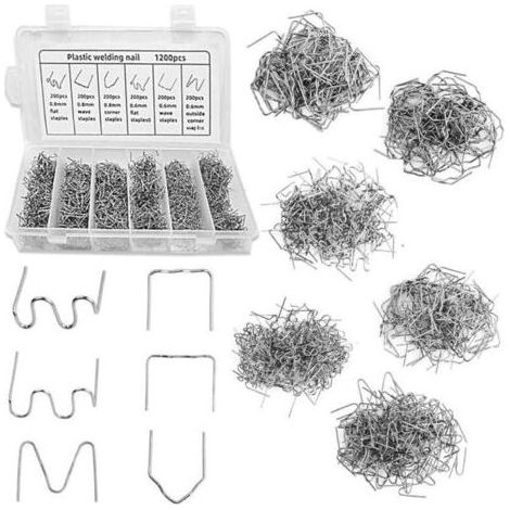 Kit de réparation pour pare-chocs de voiture - 1200 pièces d'agrafes chaudes en plastique automatique pour soudure, marque (1/4)