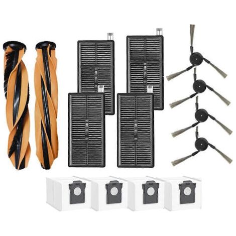 NALOOKAMIC 14 pi��ces d��tach��es pour aspirateur robot Dreame Mova Z60 Ultra : brosse principale, sacs �� poussi��re, brosse lat��rale et filtre HEPA.