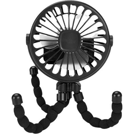 Ce ventilateur portable rechargeable par USB est silencieux, compact, portable et polyvalent.(Noir) (1/4)