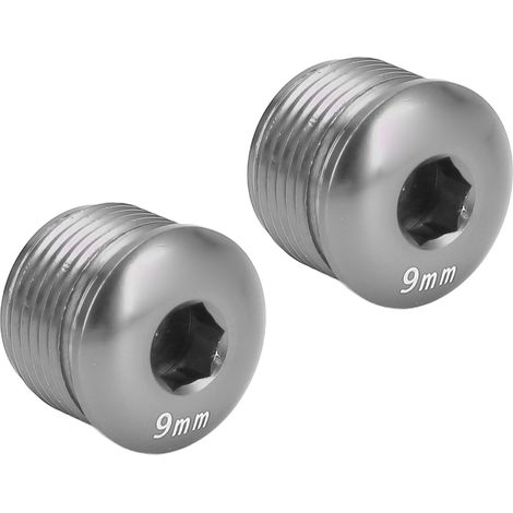 Lot de 2 capuchons de protection anti-poussière pour pédales de vélo, vis de verrouillage M14 9 mm en alliage d'aluminium, pour VTT, pièces de rechange couleur titane. (1/5)