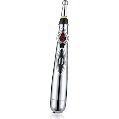 Stylo d'acupuncture électronique, revêtement en ABS et aluminium, stylo de massage à impulsions énergétiques pour soulager les douleurs d'épaules et l'arthrite. (1/5)