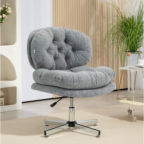 CHICFURN Silla de oficina ergonómica gris 65x65x94 cm con respaldo acolchado (1/5)