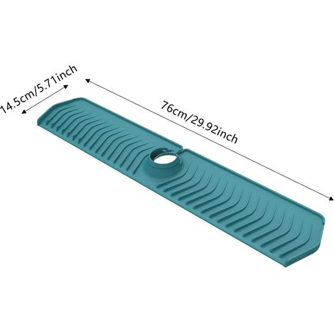 Tappetino in silicone per rubinetto, paraspruzzi per lavello da cucina, contorno antigoccia per rubinetto, vassoio per lavello da cucina e bagno (nero) (1/4)