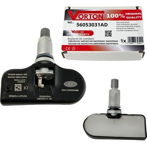 TPMS Sensor programmed - VORTON - Wheel Valve - Compatible with Chrysler/Dodge/Jeep - Multiple manufacturer references (1/5)