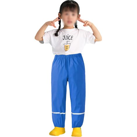 1 Pantalon de pluie, tissu Oxford, taille élastique, bandes réfléchissantes, enfants extérieur (1/5)