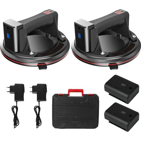 Outil à ventouse, capacité de charge de 200 KG, construction en caoutchouc et métal durable, 2Pcs Noir (1/2)