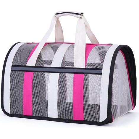 1 Sac de Transport pour Chat et Chien, Pliable, Respirant, Nylon, 33x25x22cm, Voyage