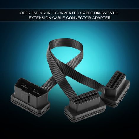 Câble adaptateur OBD2 16 broches 2 en 1, rallonge de diagnostic pour connecteur voiture (1/5)