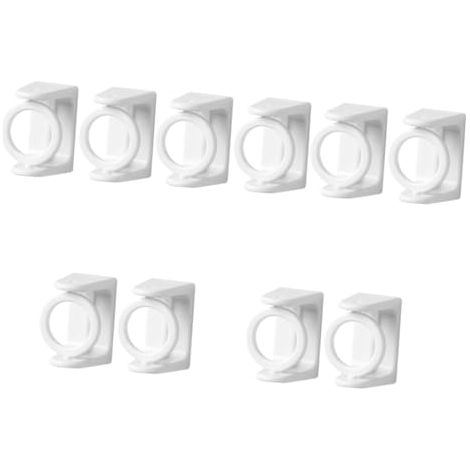 10pièces Support Adhésif pour Tringles à Rideaux Muraux pour Salle De Bain Cuisine Et Salon (1/5)