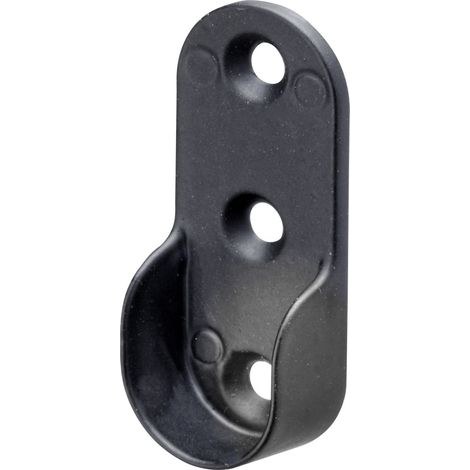Hettich Schrankrohrlager oval Ø 15/30 mm schwarz - 2 Stück Möbelbeschlag
