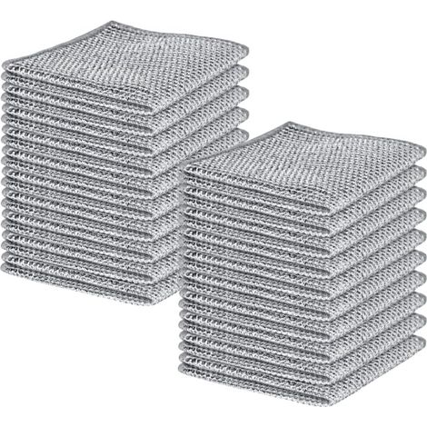 Lot de 20 chiffons multifonctions en maille métallique argentée, nettoyants anti-rayures pour cuisine, sans rayures, lavables et durables. (1/5)