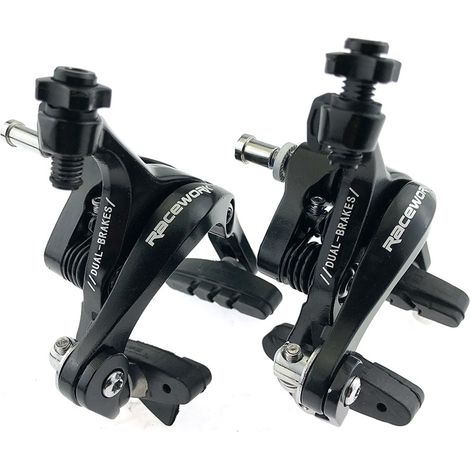 Convient pour deux étriers de frein en alliage d'aluminium en forme de U pour vélo, avec colliers de serrage à bras longs avant et arrière. (1/5)