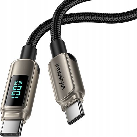 Cable Innostyle con pantalla, carga rápida USB-C, USB tipo C, 100 W, 1 m. (1/5)
