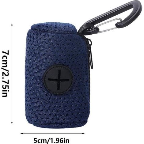 Distributeur de sacs à crottes - Chien - Tissu en maille - Modèle suspendu - Taille petite - Pratique et léger (1/4)