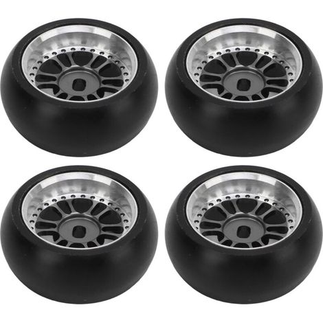 4 Pneus RC Drift Haute Résistance à l'Abrasion Amortissement Renforcé Montage Facile pour Voiture 1/28 Noir (1/5)