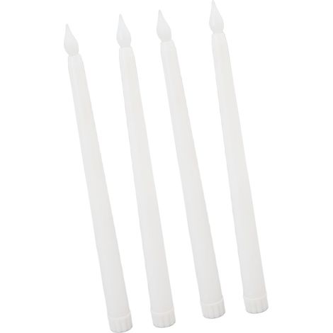Lot de 4 bougies LED blanches, sans fumée ni flamme, sûres et écologiques, à lumière chaude. (1/5)