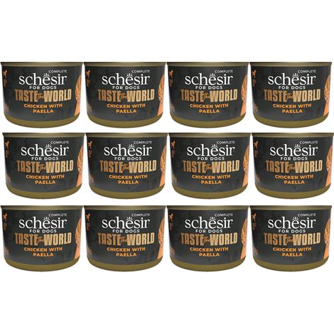 Cibo umido per cani SCHESIR AD TASTE THE WORLD Pollo PAELLA 12x150g