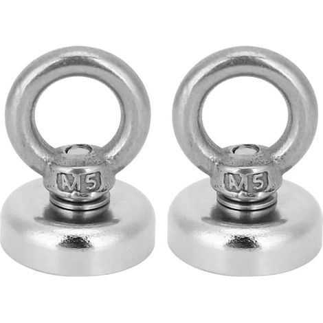 Ensemble de crochets magnétiques N35 de 14 kg (31 lb) - Aimant de pêche puissant pour outils de quincaillerie (1/5)