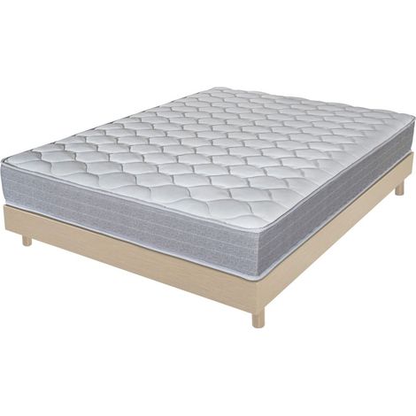 Matelas + sommier 140x190 Madere - Decokit - Soutien ferme - Sommier démonté - Chêne (1/5)
