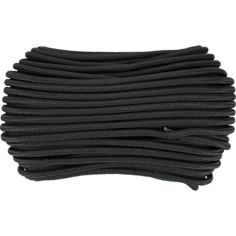Geflochtenes Polypropylen-Seil 8 mm, 100 m, schwarz