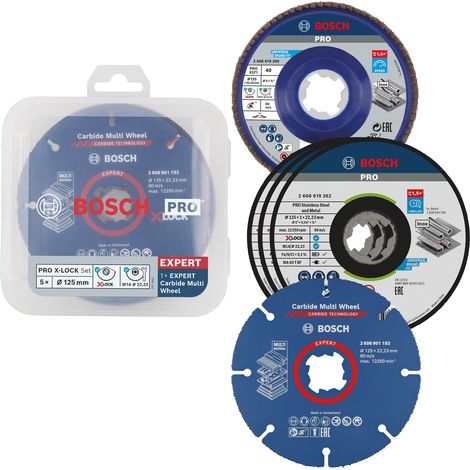 Bosch PRO Cutting and Grinding Set 125 x 1 x 22.23 mm X-Lock 5 pcs 2608619374