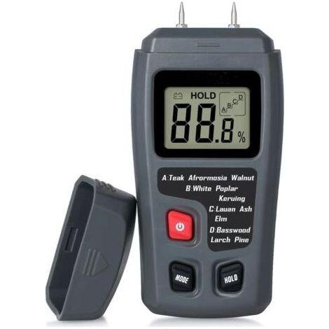 Testeur d'Humidité Bois à 2 Broches Détecteur d'Humidité Numérique avec Écran LCD HD Hygromètre Bois Plage de 0-99.9 % Précision de 0.5% Résolution +/- 0.1% pour bois, buches, béton, carton (1/5)