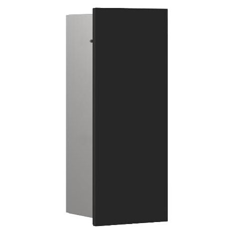 Module Brosse WC encastré, Armoire de Salle de Bain avec Brosse WC, Armoire Haute avec Fonction Push to Open et butée à Droite, Noir Mat (1/5)