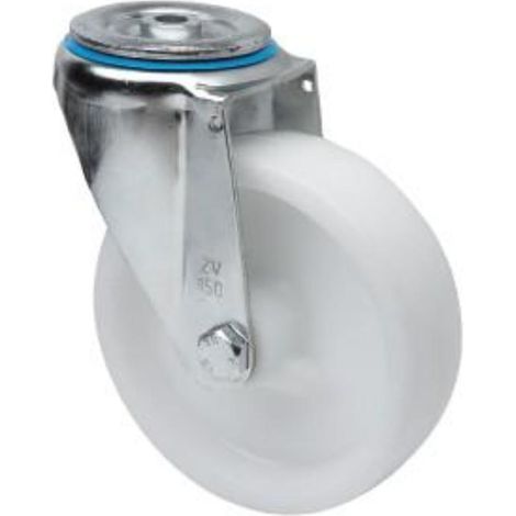 rueda giratora agujero m12 20zvl150-utr poliamix blanco eje rodillos (1/2)