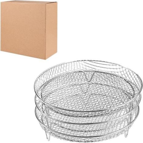 Support de friteuse à Air, 3 pièces, Panier à friture, Support à Toast, Accessoires de friteuse à Air, Plateau de, Rond 20cm (1/4)