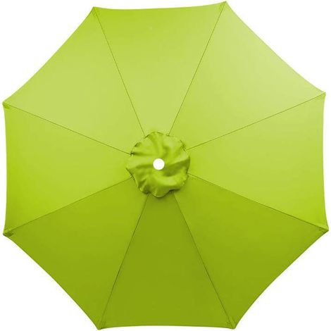 Toile De Parasol - Polyester Imperméable Protection UV - Pour Jardin Terrasse Plage - Vert Clair 2.5m 6 Arceaux (1/5)