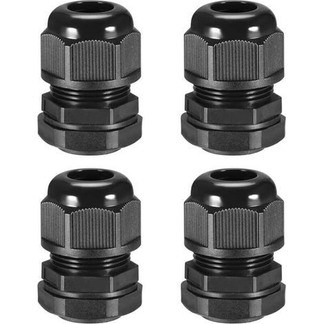 Pack of 4 PG42 waterproof nylon cable glands for wires 31 to 39 mm in diameter (black) (1/4)