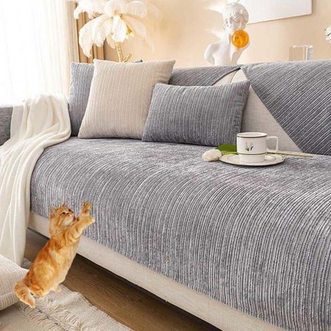 protection de canapé chat protecteur de canapé, housse de canapé d'angle canapé anti-salissures protection de canapé,gris-90160cm (1/4)