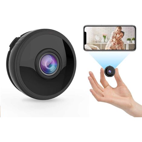 QAZQA Caméra WiFi de sécurité sans fil Mini espion caché - Petites caméras IP avec Smart Home, Night Vision et Batterie intégrée