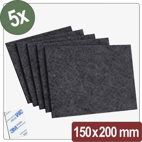 Quadrios 26SA139 Feltrini autoadesivo, rotondo Nero (L x L x A) 150 x 200 x 4 mm 5 pz.