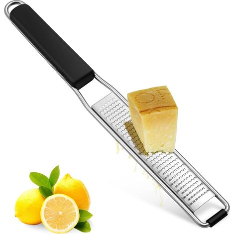Râpe à Fromage Manuelle, Zesteur pour Agrumes Parmesan Gingembre Chocolat Noix de Muscade Citron, Lame Tranchante en Acier Inoxydable, avec Couvercle de Protection et Brosse de Nettoyage (1/4)
