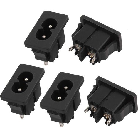 AC 250V 5A 2Pin Câble IEC 320C8-Stecker Steckdose 5PCS