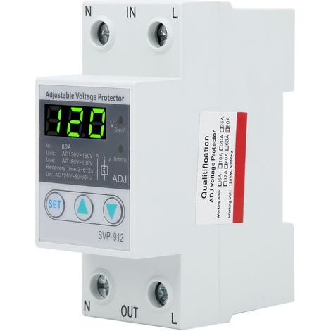 SVP912 120VAC interrupteur de Protection à réinitialisation automatique sous tension à récupération automatique réglable (80A) (1/5)