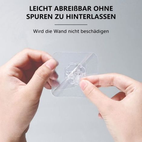 Crochet Adhésif - Acier Inoxydable Et Pvc - Pour Surface Lisse Mur Verre Carrelage Metal - Charge Maximale 10 Kg - Lot De 24 (1/4)