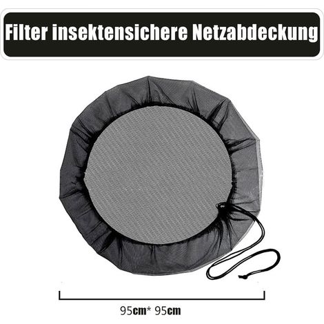 Lot de 2 Filets de citernes de Pluie résistants aux intempéries - Housse pour Tonneau De Pluie,de qualité supérieure avec Cordon de Serrage - 95 cm - pour Les Feuilles et Les Petits Animaux (1/4)