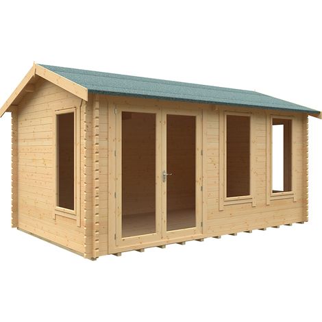 16x10 The Sherborne 44mm Cabin - L475 x W295 x H272.6 cm - Solid Wood/Softwood/Pine - Natural