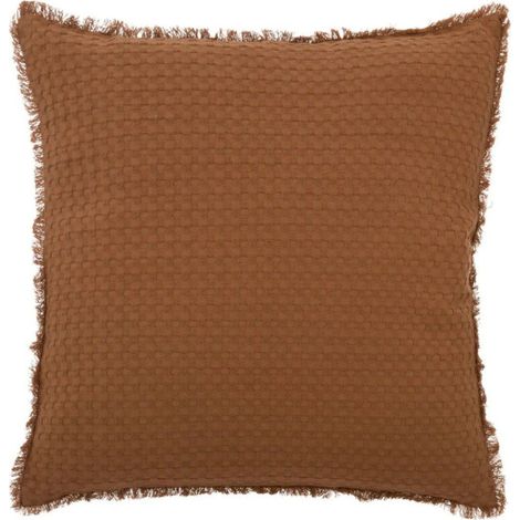 Coussin Nid d'Abeille "Widdy" 45x45cm Terracotta (1/3)