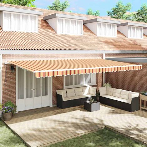 Toldo Retráctil 600 x 350 cm amarillo y naranja