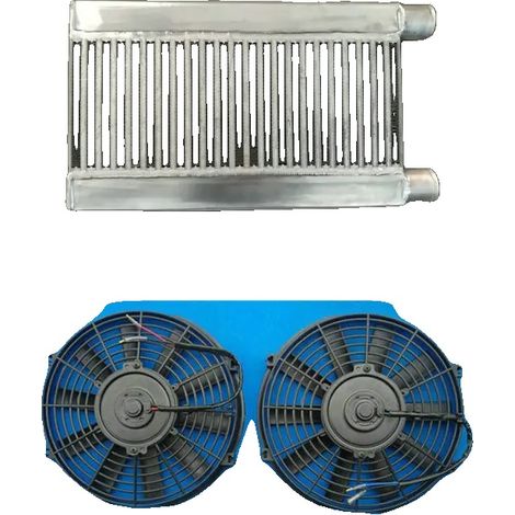 Intercooler, material de aluminio, eficiencia de refrigeración mejorada, negro. (1/2)