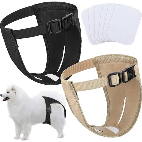 Paquet de 2 Couches pour Chien Culottes pour Chien Couches pour Chien Menstruelles Hygiéniques Couche(XXL) (1/5)